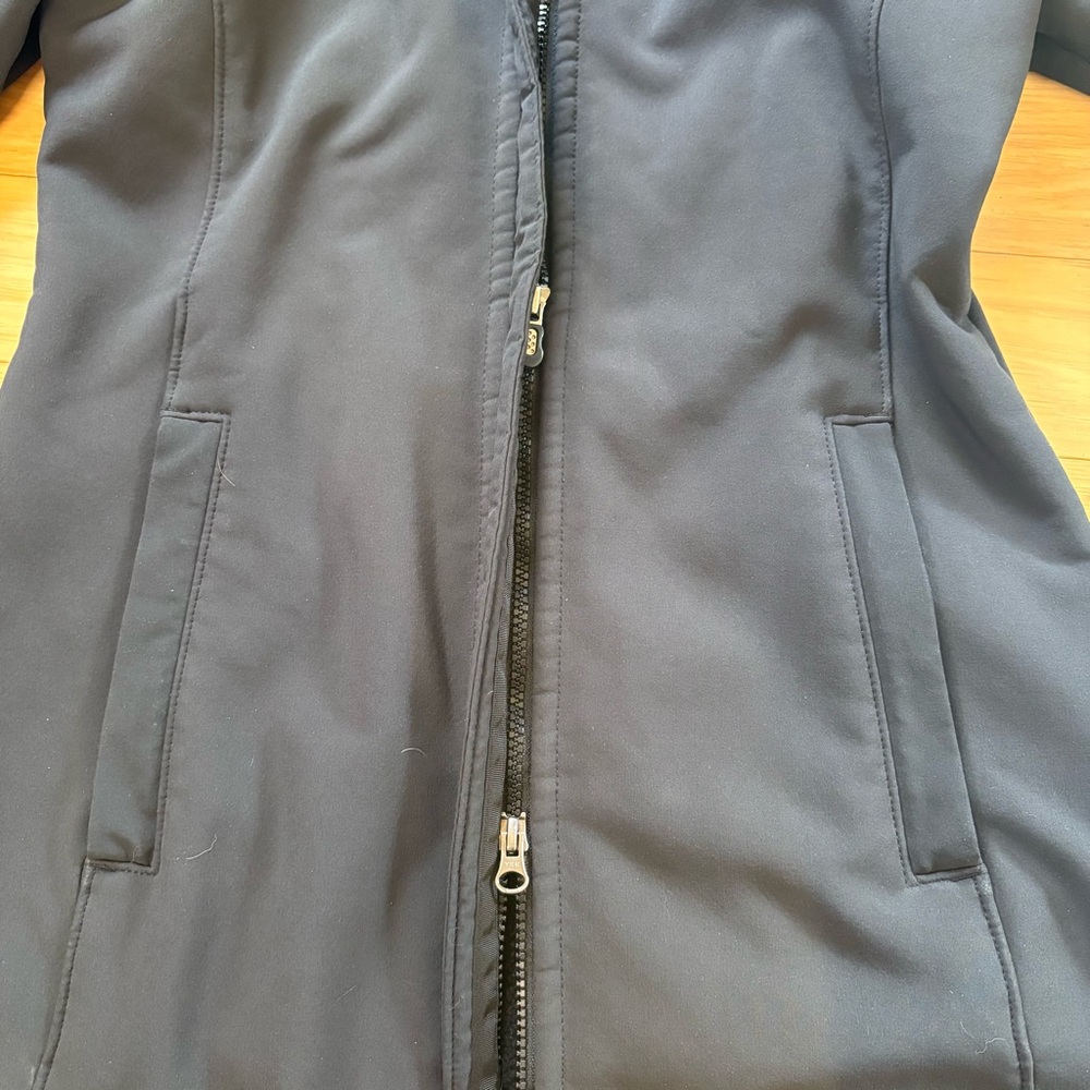 Patagonia Fleece Lined Trench Coat Womens Sz M Black Polartec Windbloc Jacket - Picture 9 of 11